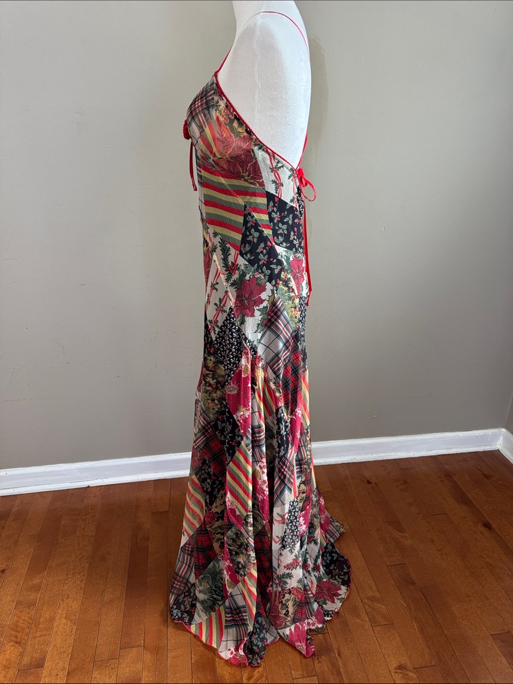Free People Tis the Season Bohemian Patchwork Floral Slip Maxi Dress Size 4 & 6 - Picture 12 of 16